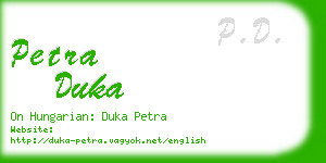 petra duka business card